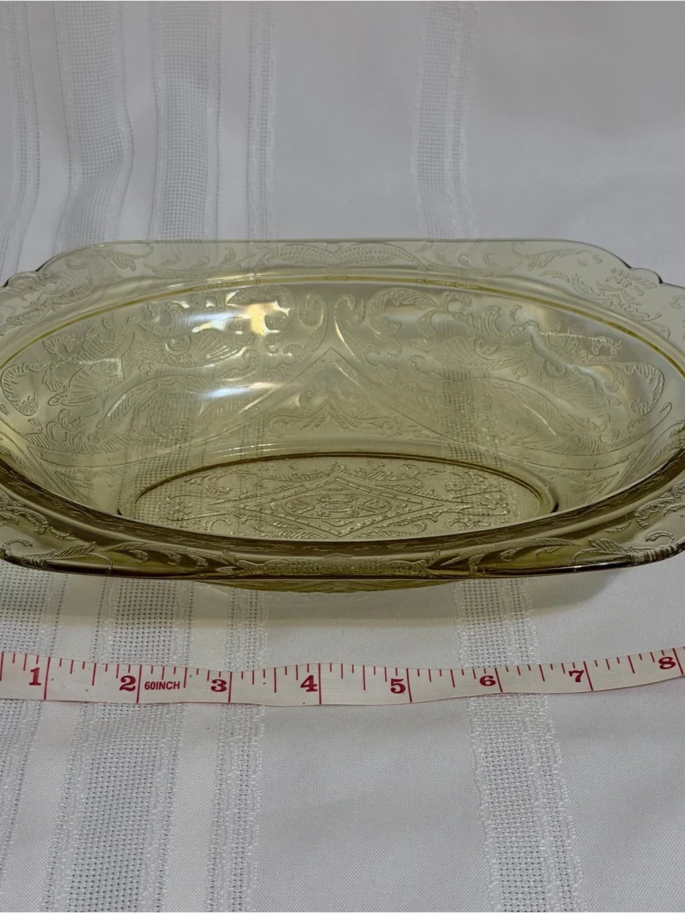 3 Pc Vintage Depression Glass Green Yellow Candy Dish Bowl